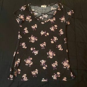 Black Floral Tee